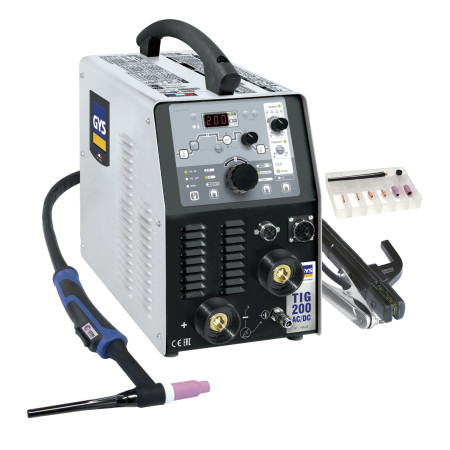 Апарат аргонодугового зварювання GYS TIG 200 AC/DC з аксесуарами SR 26DB та рідинним охолодженням пальника