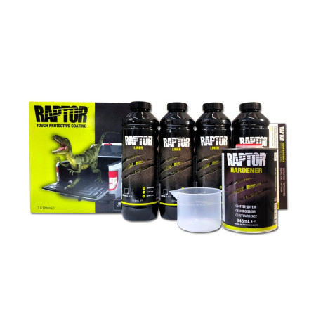 Защитное покрытие (краска) повышенной прочности U-POL Raptor черный 4 литра